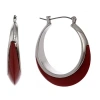 Mixit Silver Tone Womens Red 63.5mm Hoop Earrings In Red