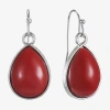 Mixit Silver Tone Womens Red Drop Earrings In Red