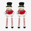 Mixit Snowman Candy Cane Leg Womens Multi Color Cubic Zirconia Stainless Steel Drop Earrings In Red