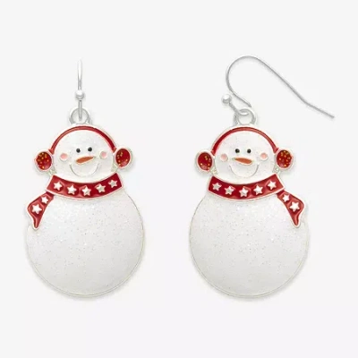Mixit Snowman Womens Drop Earrings In Multi