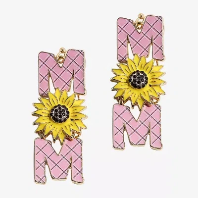 Mixit Spring Mom Sunflower Womens Flower Drop Earrings In Pink