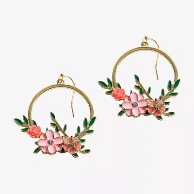 Mixit Spring Womens Flower Drop Earrings In Multi