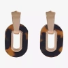 Mixit Tortoise Womens Drop Earrings In Brown