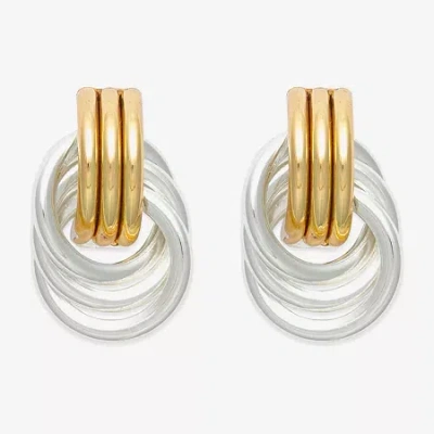 Mixit Two Tone Donut Twist 18.1mm Knot Stud Earrings In Metallic