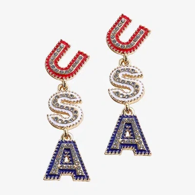 Mixit Usa Womens Drop Earrings In Multi
