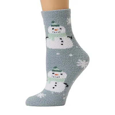 Mixit Warm And Soft Holiday Themed Socks Womens 1 Pair Crew Socks In Gray