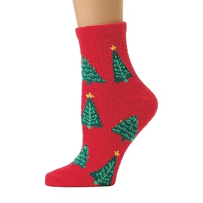 Mixit Warm And Soft Holiday Themed Socks Womens 1 Pair Crew Socks In Red