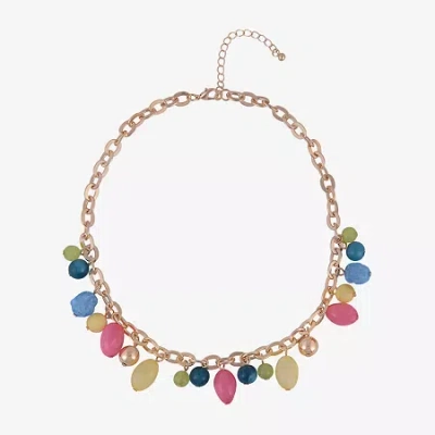 Mixit Womens 16 Inch Beaded Necklace In Brown