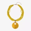 Mixit Womens 16 Inch Beaded Necklace In Yellow