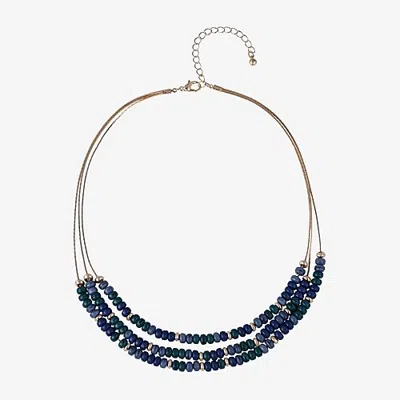 Mixit Womens 16 Inch Beaded Necklace In Yellow