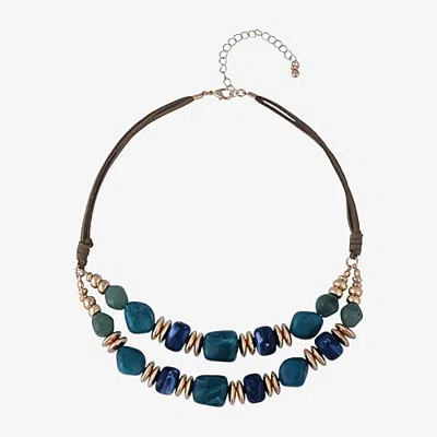 Mixit Womens 16 Inch Beaded Necklace In Yellow