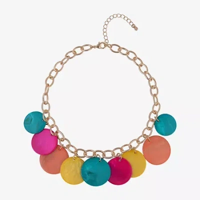 Mixit Womens 16 Inch Statement Necklace In Metallic