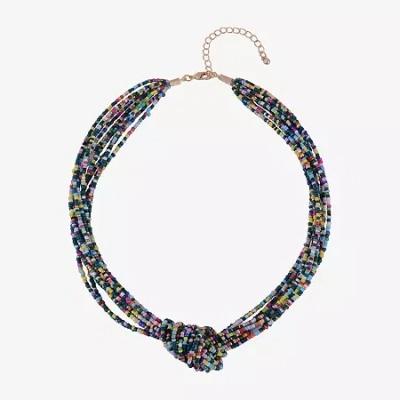 Mixit Womens 18 Inch Beaded Necklace In Pink