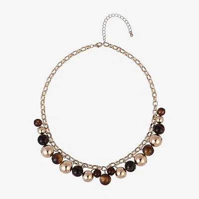 Mixit Womens 18 Inch Beaded Necklace In Yellow