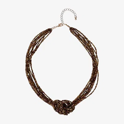 Mixit Womens 18 Inch Beaded Necklace In Yellow