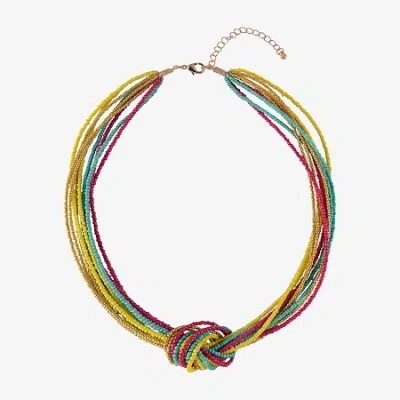 Mixit Womens 19 Inch Beaded Necklace In Multi