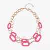 Mixit Womens 19 Inch Link Necklace In Pink