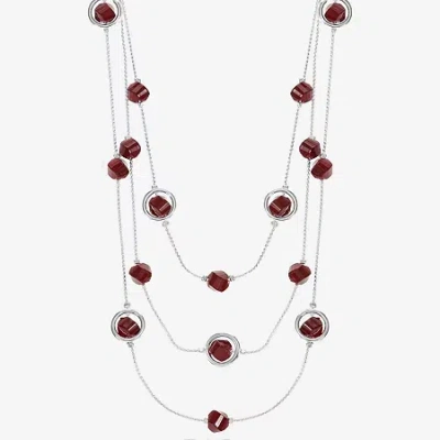 Mixit Womens 21 Inch Illusion Necklace In Silver