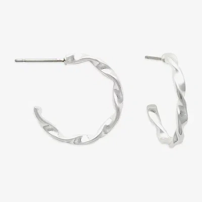 Mixit Womens 21.1mm Hypoallergenic Hoop Earrings In Silver