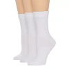 Mixit Womens 3 Pair Crew Socks In White