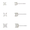 Mixit Womens 3 Pair Earring Set In White