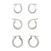 Mixit Womens 3 Pair Earring Set In Metallic