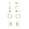 Mixit Womens 5 Pair Earring Set In Gold