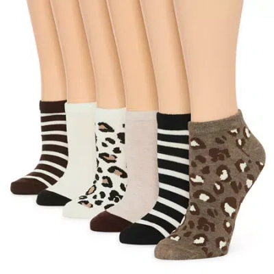Mixit Womens 6 Pair Low Cut Socks In Multi