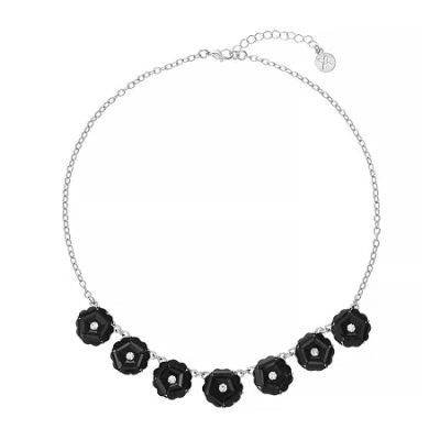 Mixit Womens Black 17 Inch Collar Necklace