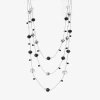 Mixit Womens Black 19 Inch Strand Necklace In Metallic