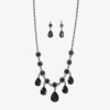 Mixit Womens Black 2-pc. Jewelry Set In Silver