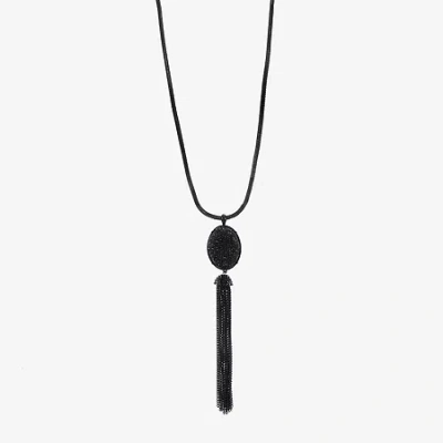Mixit Womens Black 24 Inch Pendant Necklace