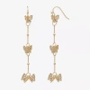 Mixit Womens Butterfly Drop Earrings In Yellow