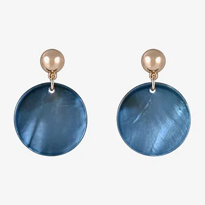 Mixit Womens Circle Drop Earrings In Yellow