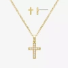 Mixit Womens Cross Hypoallergenic 2-pc. Jewelry Set In Gold