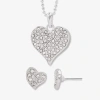 Mixit Womens Crystal Heart Hypoallergenic 2-pc. Jewelry Set In Multi