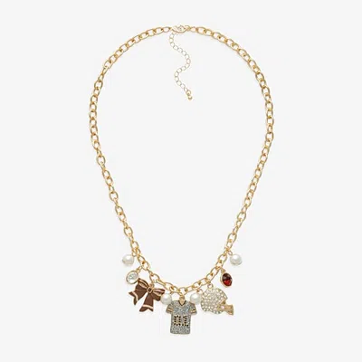 Mixit Womens Cubic Zirconia 18 Inch Pendant Necklace In Yellow