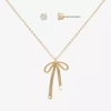 Mixit Womens Cubic Zirconia Bow Hypoallergenic 2-pc. Jewelry Set In Yellow