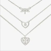 Mixit Womens Cubic Zirconia Heart Hypoallergenic 3-pc. Necklace Set In Gray