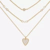 Mixit Womens Cubic Zirconia Heart Hypoallergenic 3-pc. Necklace Set In Gold
