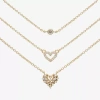 Mixit Womens Cubic Zirconia Hypoallergenic 3-pc. Necklace Set In Gold