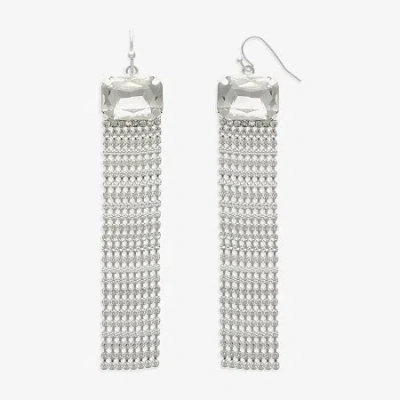 Mixit Womens Cubic Zirconia Hypoallergenic Drop Earrings In Silver