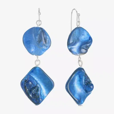 Mixit Womens Drop Earrings In Blue