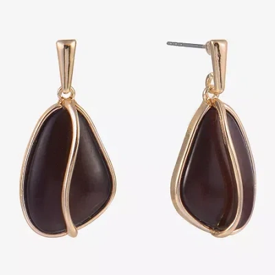 Mixit Womens Drop Earrings In Brown