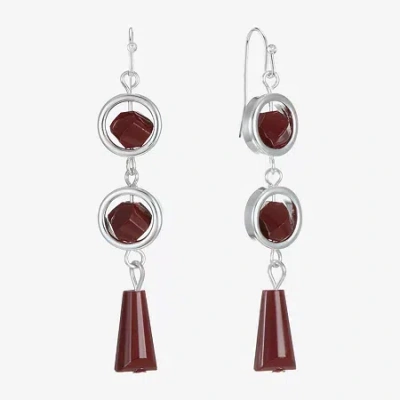 Mixit Womens Drop Earrings In Silver