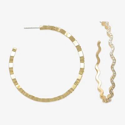 Mixit Womens Glass 56.1mm Hoop Earrings In Yellow