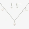 Mixit Womens Glass Hypoallergenic 2-pc. Jewelry Set In White