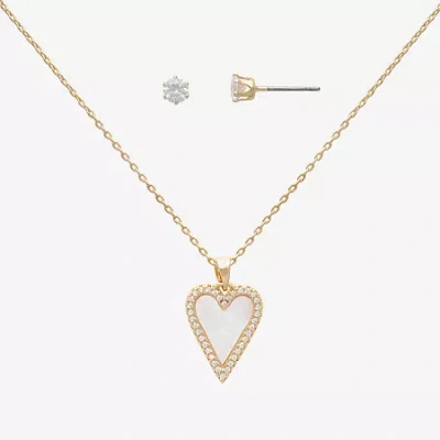 Mixit Womens Glass Hypoallergenic 2-pc. Jewelry Set In Yellow