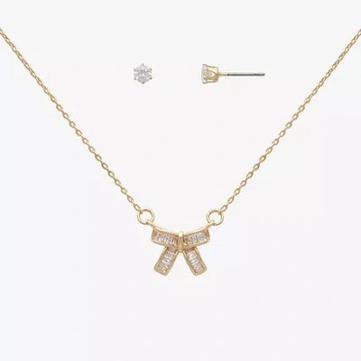 Mixit Womens Glass Hypoallergenic 2-pc. Jewelry Set In Gold