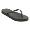 Mixit Womens Glitter Zori Flip-flops In Black